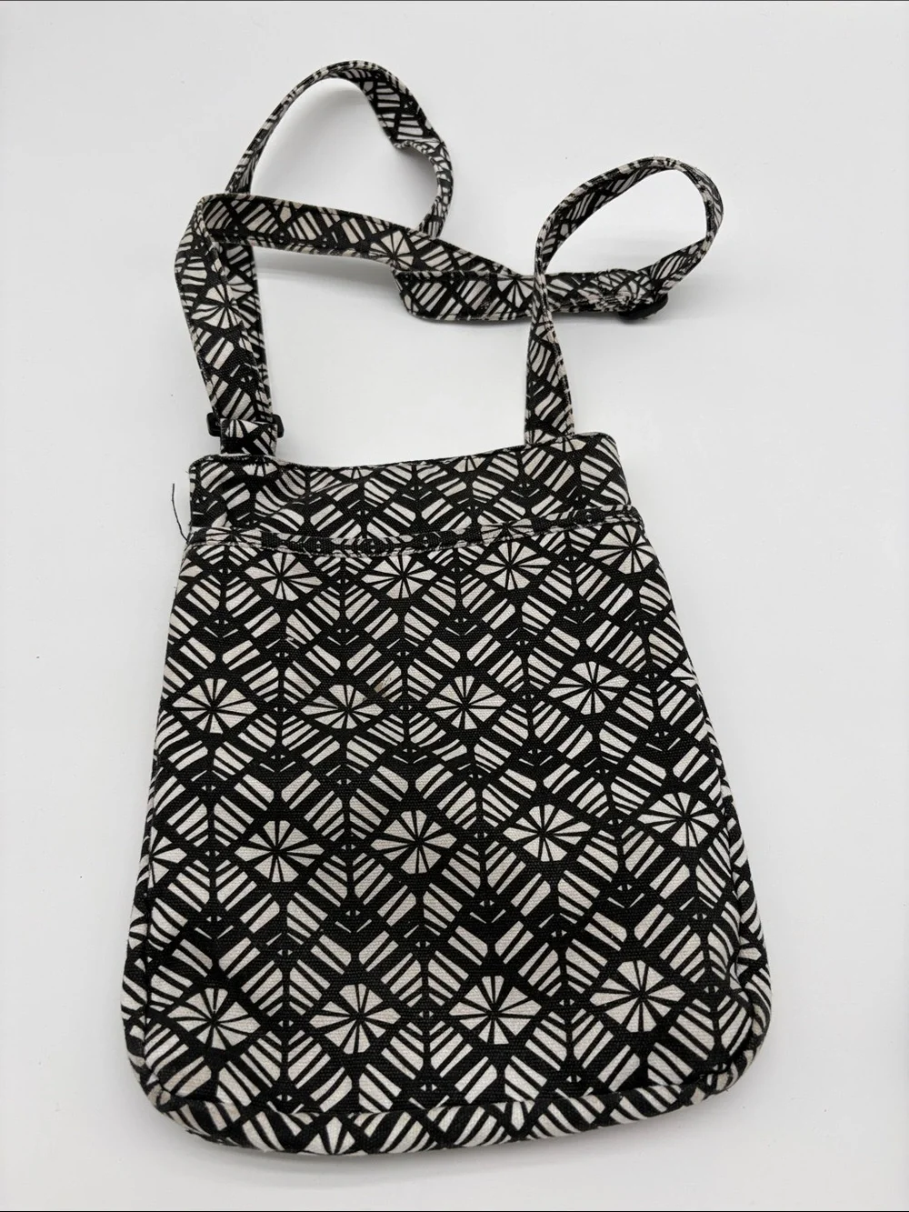 Kavu Keeper Black White Cotton Canvas Wallet Coin Crossbody 3 Piece Set BLEMISH